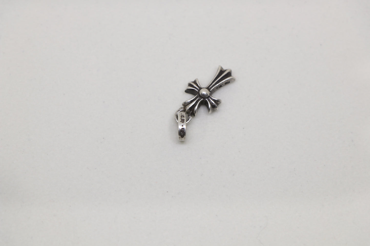 Chrome Hearts Baby Fat Cross Pendant Silver with Pave Rubies | AVNTGRDNY NYC