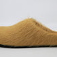Marni Fussbett Long Hair Calfskin Sabot In Soft Beige Size 38