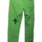 Chrome Hearts Matty Boy Sex Records Cross Patch Jeans Size 32 Neon Green Pre-Owned | AVNTGRDNY NYC