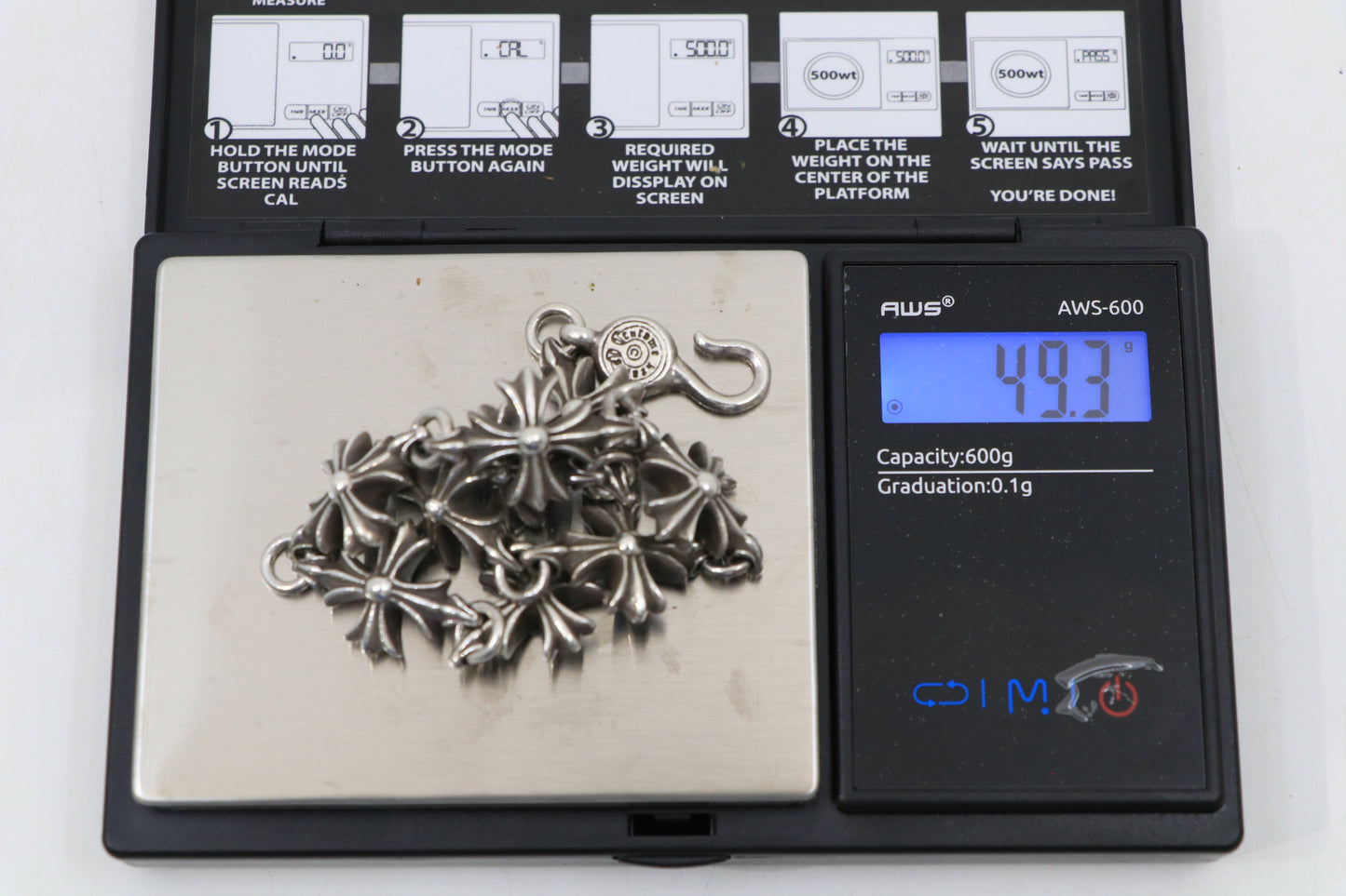 Chrome Hearts Plus Cutout Bracelet 9 Link