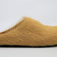 Marni Fussbett Long Hair Calfskin Sabot In Soft Beige Size 38
