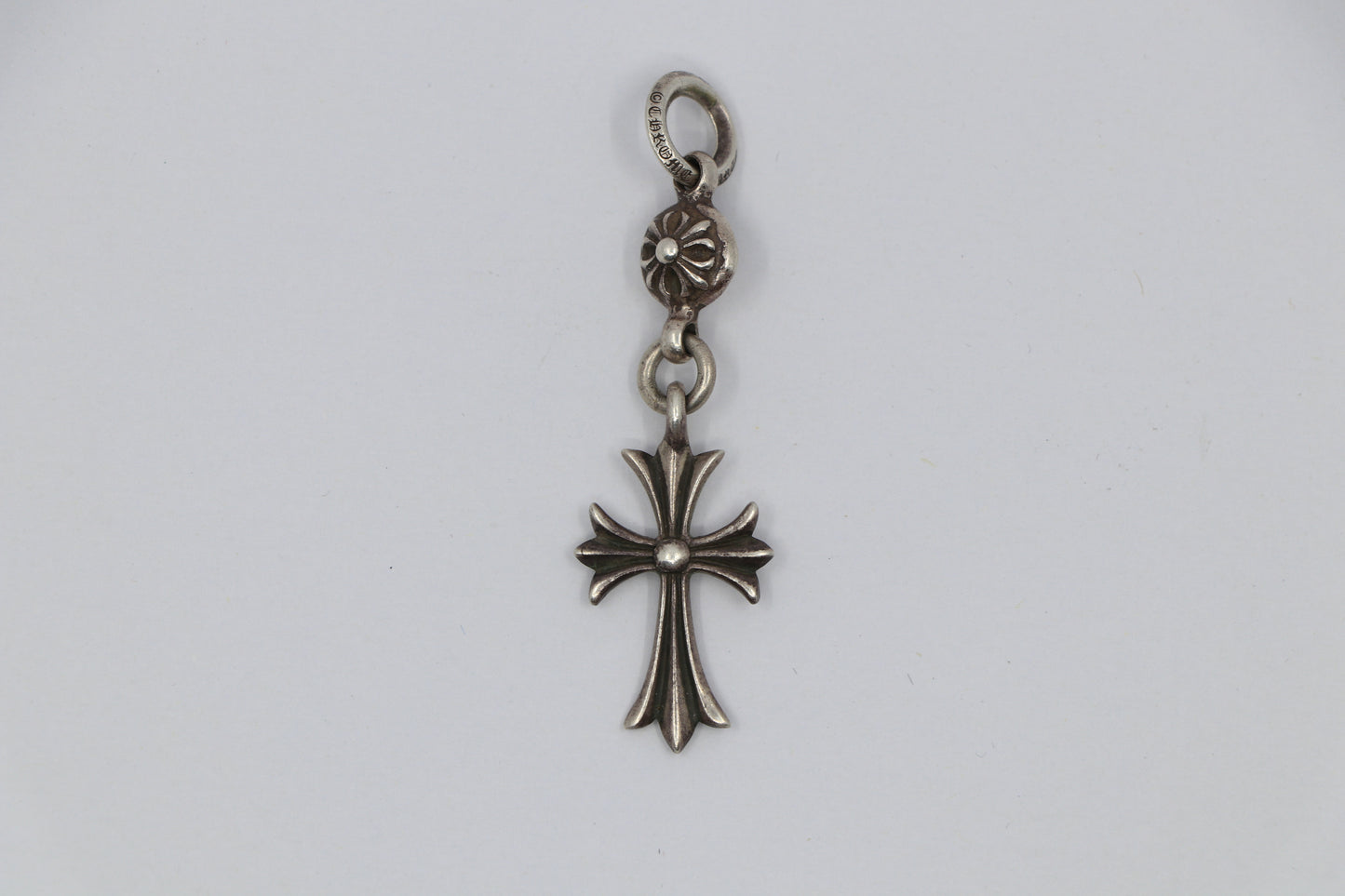 Chrome Hearts Tiny Cross Pendant with Crossball Sterling Silver | AVNTGRDNY NYC