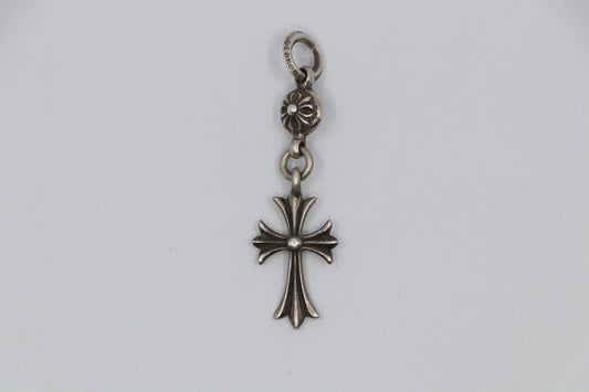 Chrome Hearts Tiny Cross Pendant with Crossball Sterling Silver | AVNTGRDNY NYC