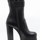 Saint Laurent Women's Mina 95 Buckle-strap Black Leather Platform Boots Size 36.5 IT New