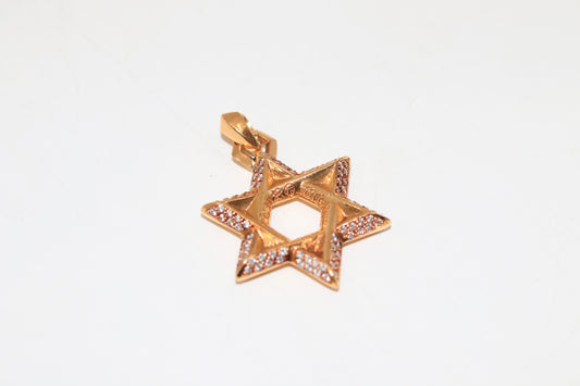 Chrome Hearts 22K Gold Large Star of David with Diamonds