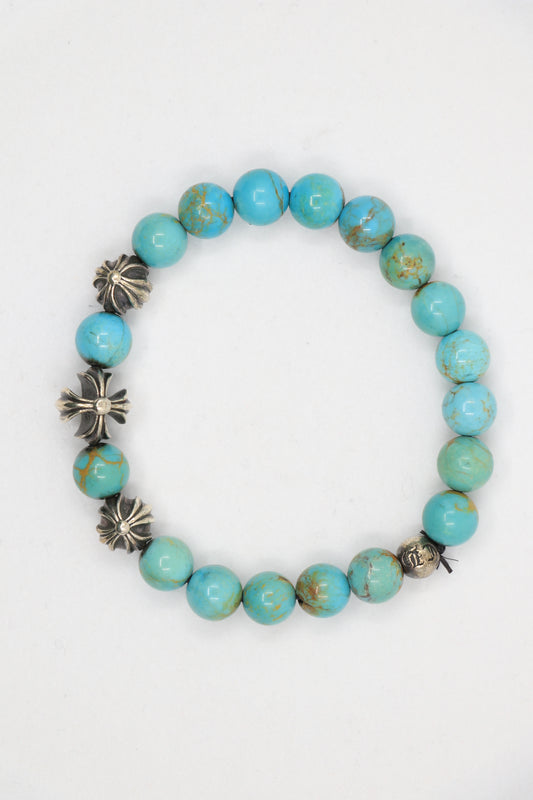 Chrome Hearts Silver & Turquoise Beaded Bracelet | AVNTGRDNY NYC