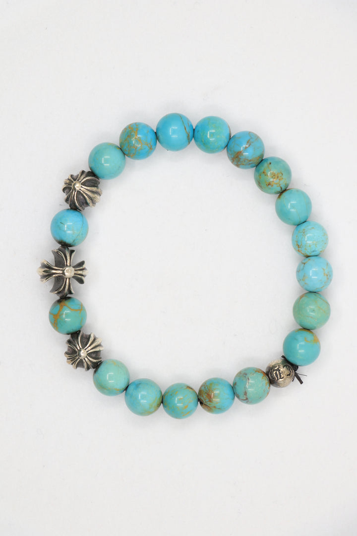 Chrome Hearts Silver & Turquoise Beaded Bracelet | AVNTGRDNY NYC