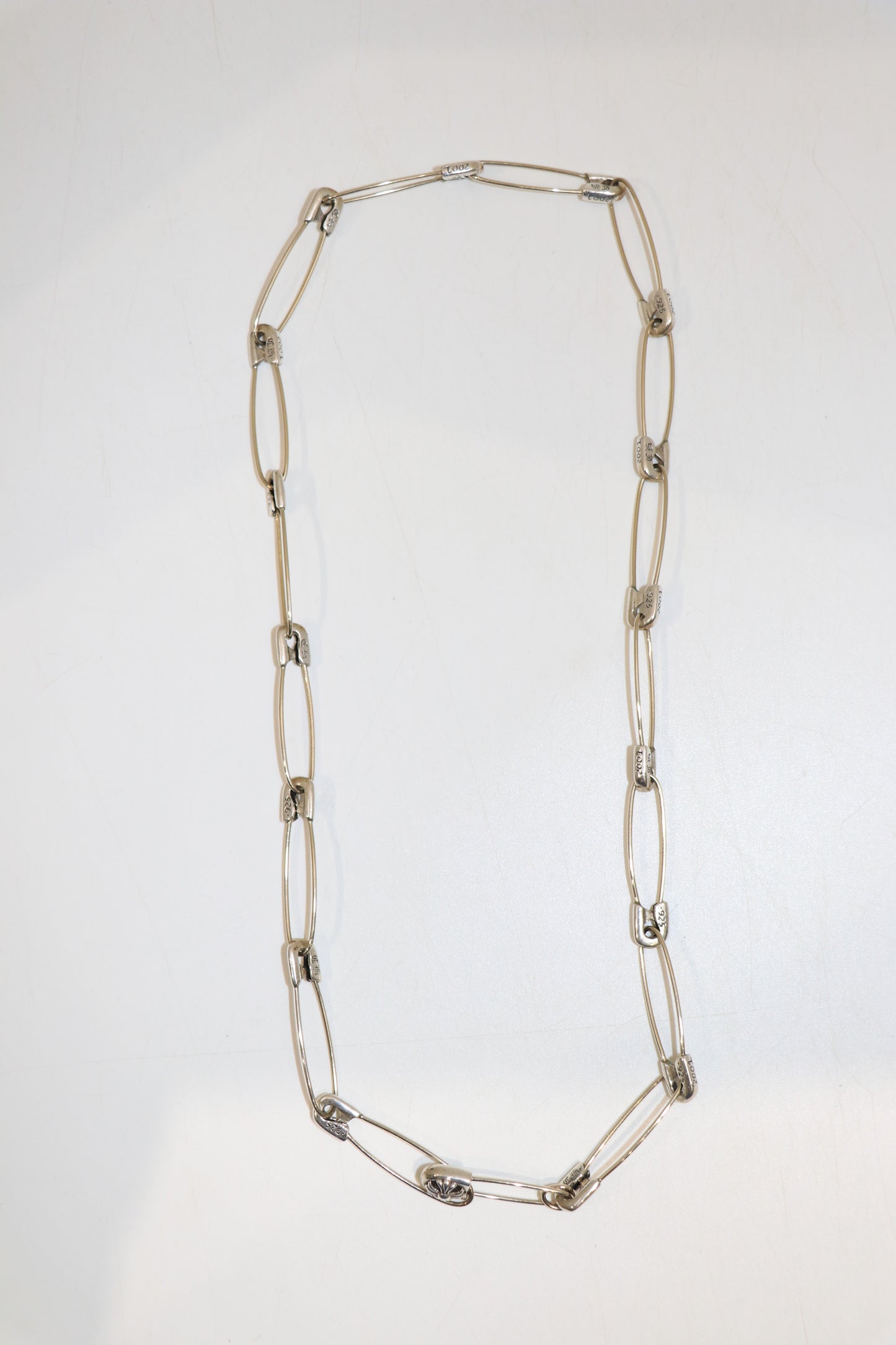 Chrome Hearts Safety Pin Necklace .925 Sterling Silver 17 Links | AVNTGRDNY NYC