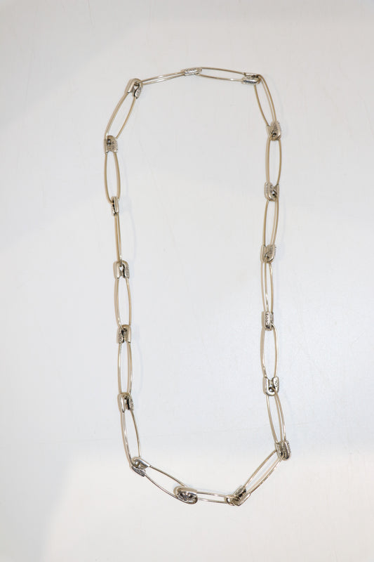Chrome Hearts Safety Pin Necklace .925 Sterling Silver 17 Links