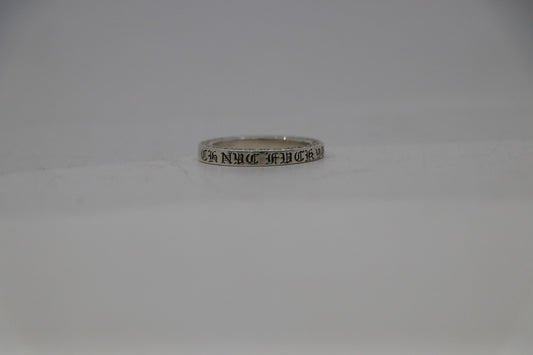 Chrome Hearts 3MM Spacer Ring “NYC Fuck You” Size 10.5