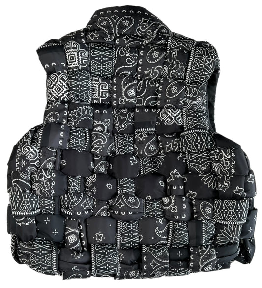 Kapital Bandana Printed Nylon Keel Weaving Vest Black