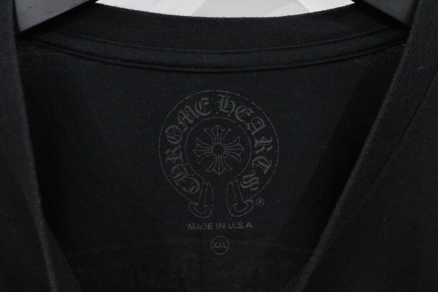 Chrome Hearts Scroll Logo Pocket T-Shirt Black/White Size XXL| AVNTGRDNY NYC