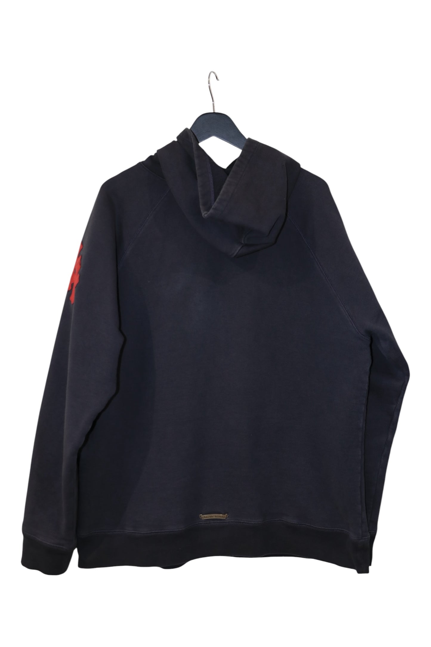 Chrome Hearts Paper Jam Hoodie Navy XL Cotton Leather Cross Patch | AVNTGRDNY NYC