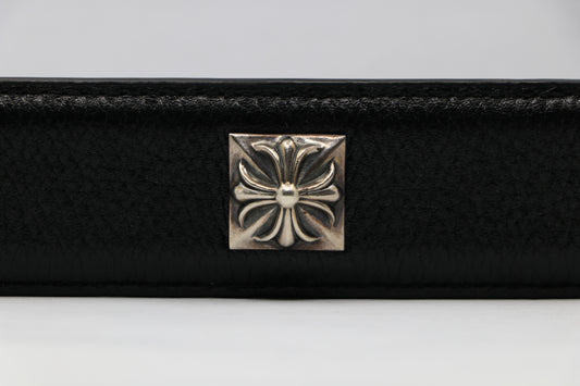 Chrome Hearts Pyramid Studded Leather Belt Strap Size 36 Black Silver | AVNTGRDNY NYC