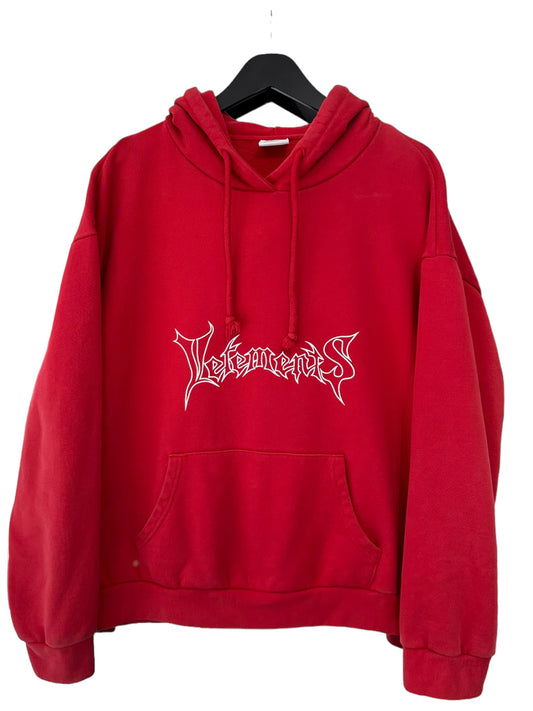 Vetements Seoul Exclusive Red Heavy Metal Hoodie Size S