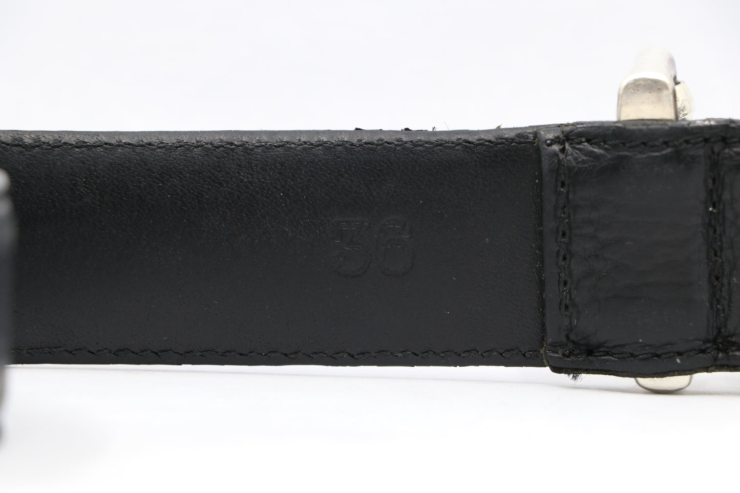 Chrome Hearts Double Roller Belt Black Leather Size 36| AVNTGRDNY NYC