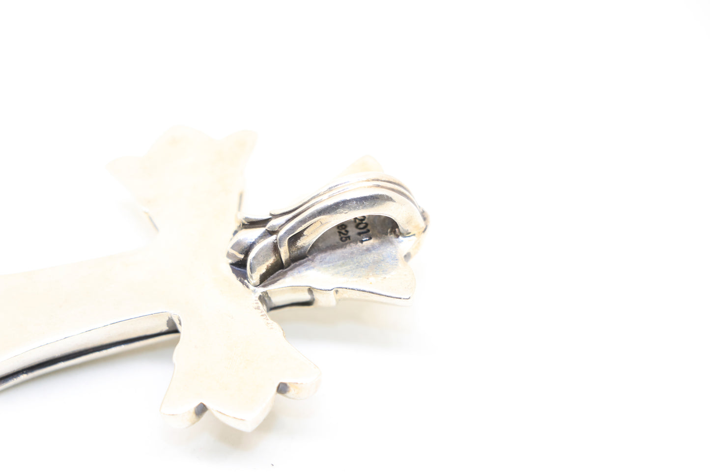 Chrome Hearts Large Double Cross Pendant Silver with Diamonds | AVNTGRDNY NYC