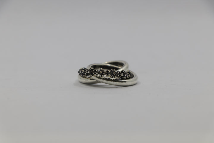 Chrome Hearts Tiny E CH Plus Band Triple Ring Size 4 Sterling Silver New | AVNTGRDNY NYC