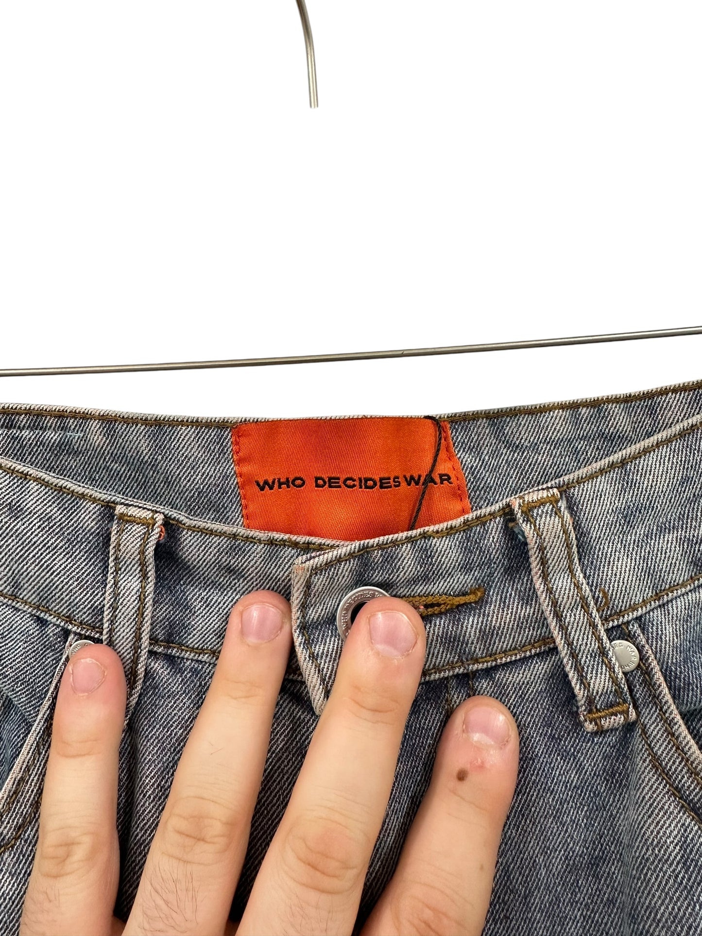 Who Decides War Orange Fusion Denim Jeans Size 30