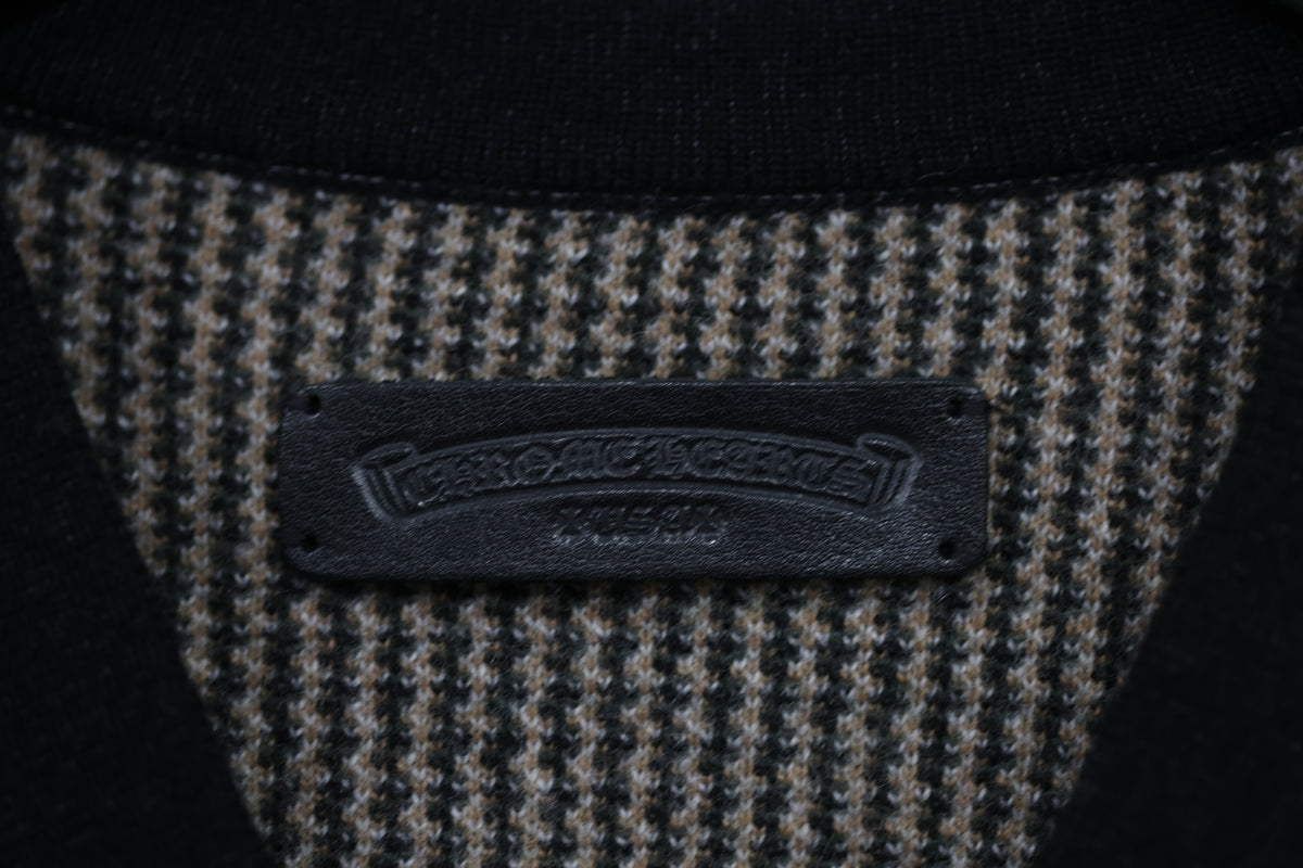 Chrome Hearts Cashmere Blend Plaid V-Neck Sweater Size M New | AVNTGRDNY NYC