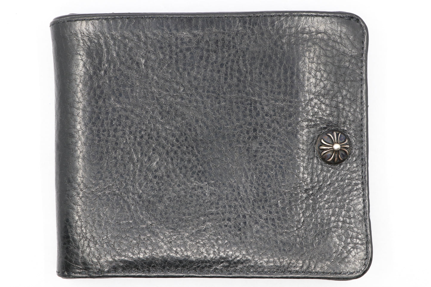 Chrome Hearts Cross Button Destroy Leather 1 Snap Wallet| AVNTGRDNY NYC