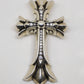 Chrome Hearts Large Double Cross Pendant Silver with Diamonds | AVNTGRDNY NYC