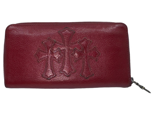 Chrome Hearts Cemetary Cross Wallet Red