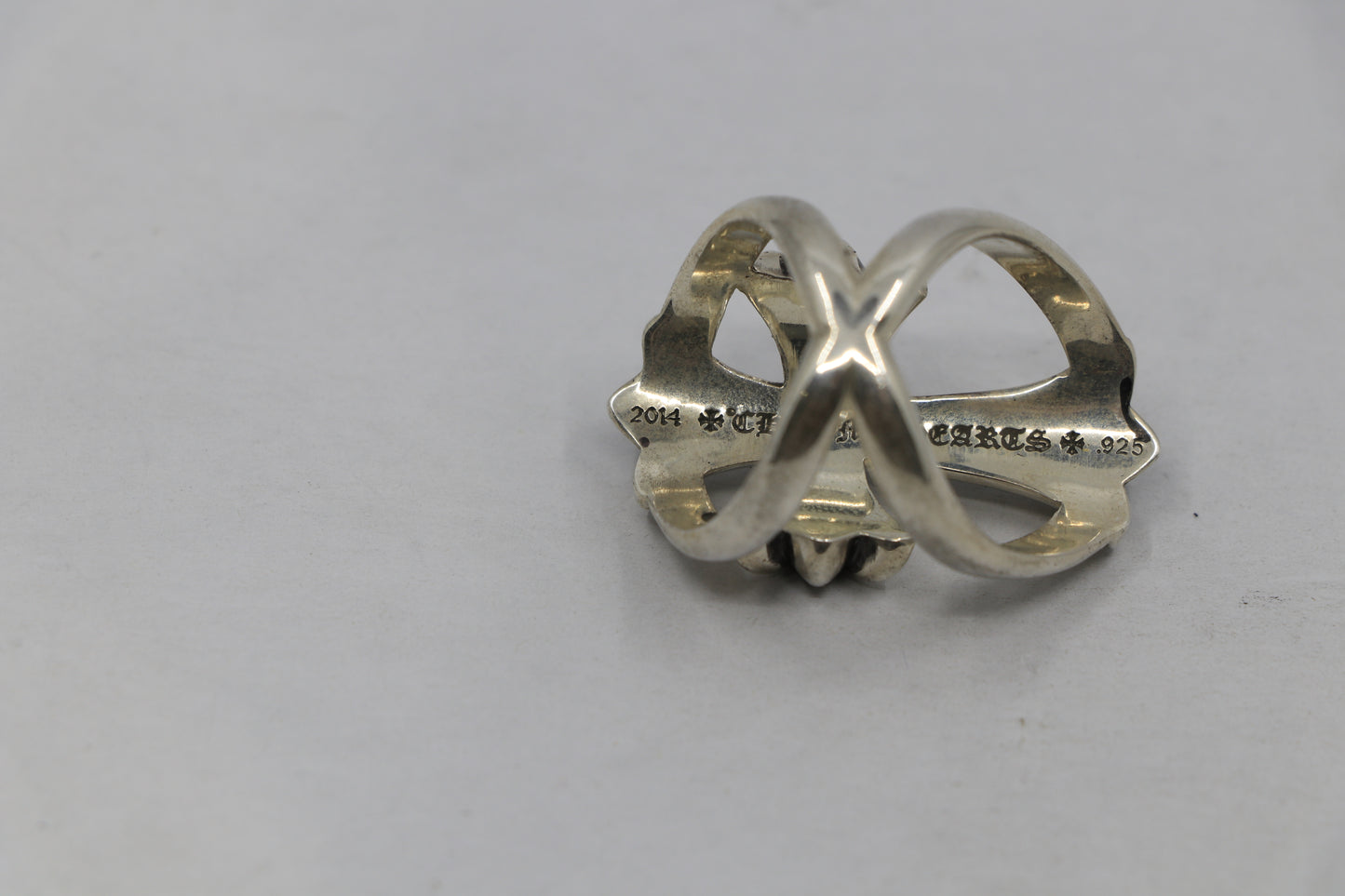 Chrome Hearts Infinity Ring Silver with Pavé Black Diamonds Size 10 New | AVNTGRDNY NYC