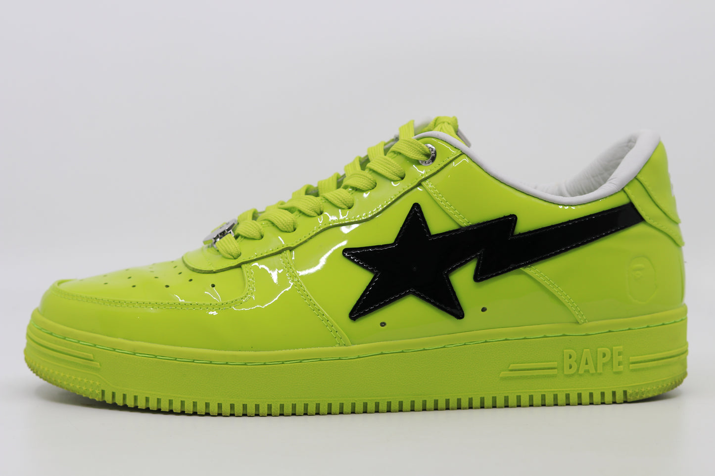 Bape Bapesta Yellow/Black Patent Leather Size 12