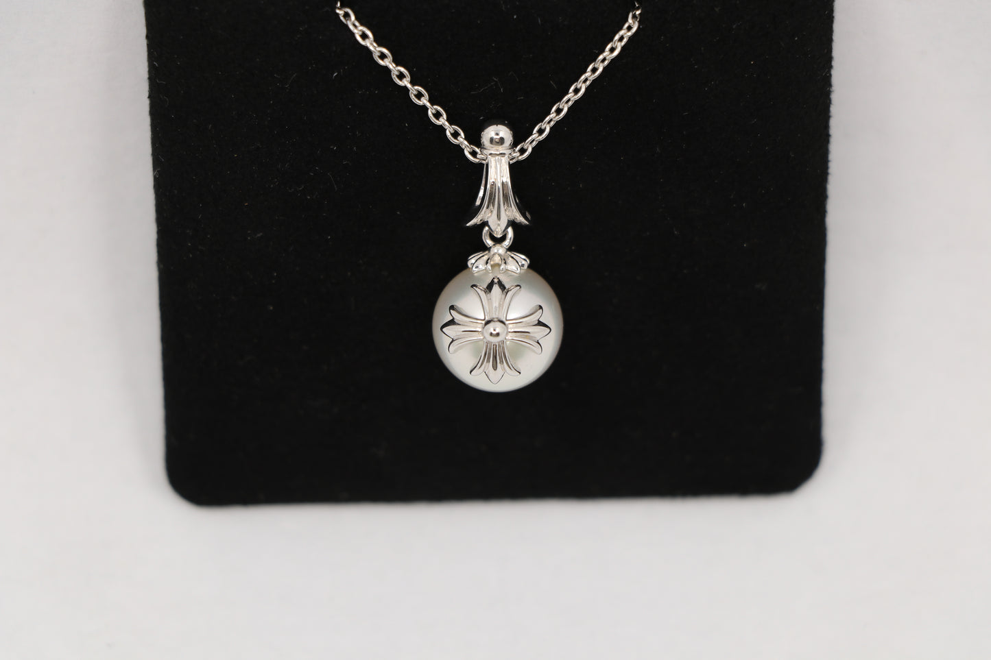 Chrome Hearts x Mikimoto White Gold Pearl Necklace 20"| AVNTGRDNY NYC