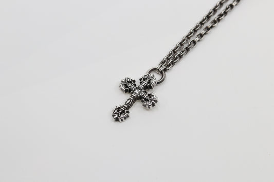 Chrome Hearts Diamond Filigree Pendant with 30” Paper Chain