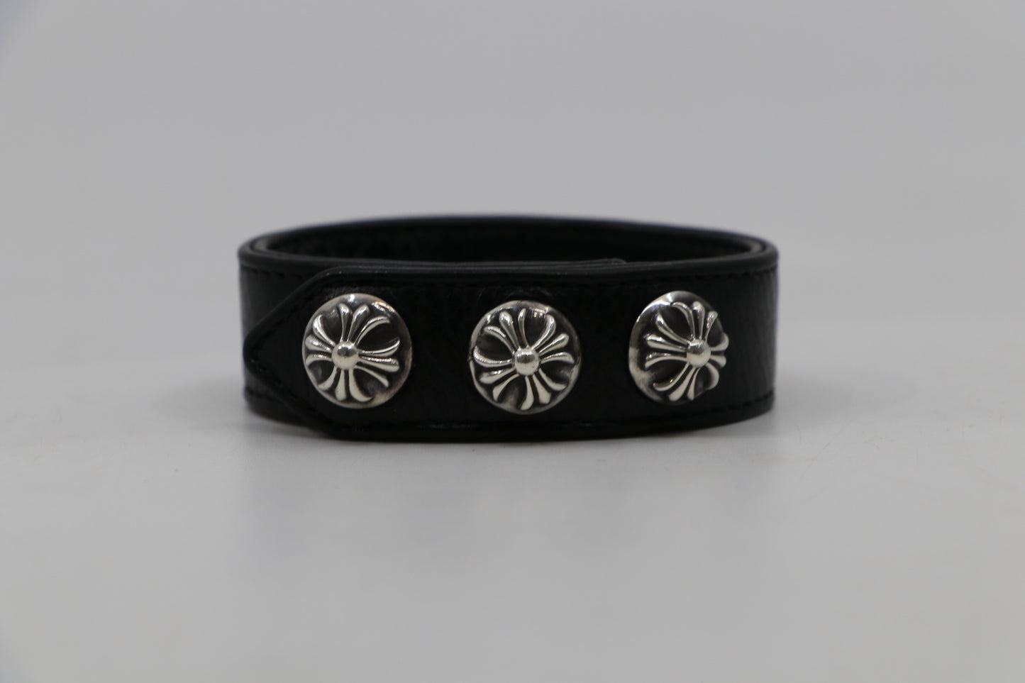 Chrome Hearts Crossball Leather Bracelet