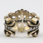 Chrome Hearts Silver Double Floral Ring with Pave Diamonds Size 9 | AVNTGRDNY NYC