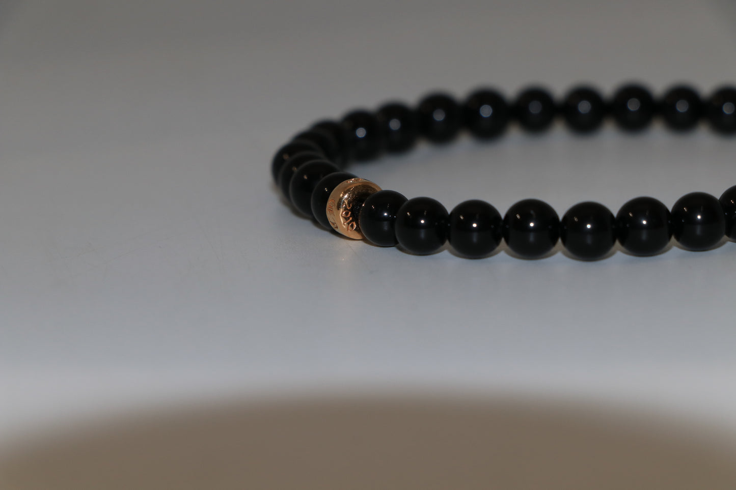 Chrome Hearts 22K Gold Black Bead Bracelet — 6MM Dagger Stack | AVNTGRDNY NYC