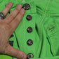 Chrome Hearts Matty Boy Sex Records Cross Patch Jeans Size 32 Neon Green Pre-Owned | AVNTGRDNY NYC
