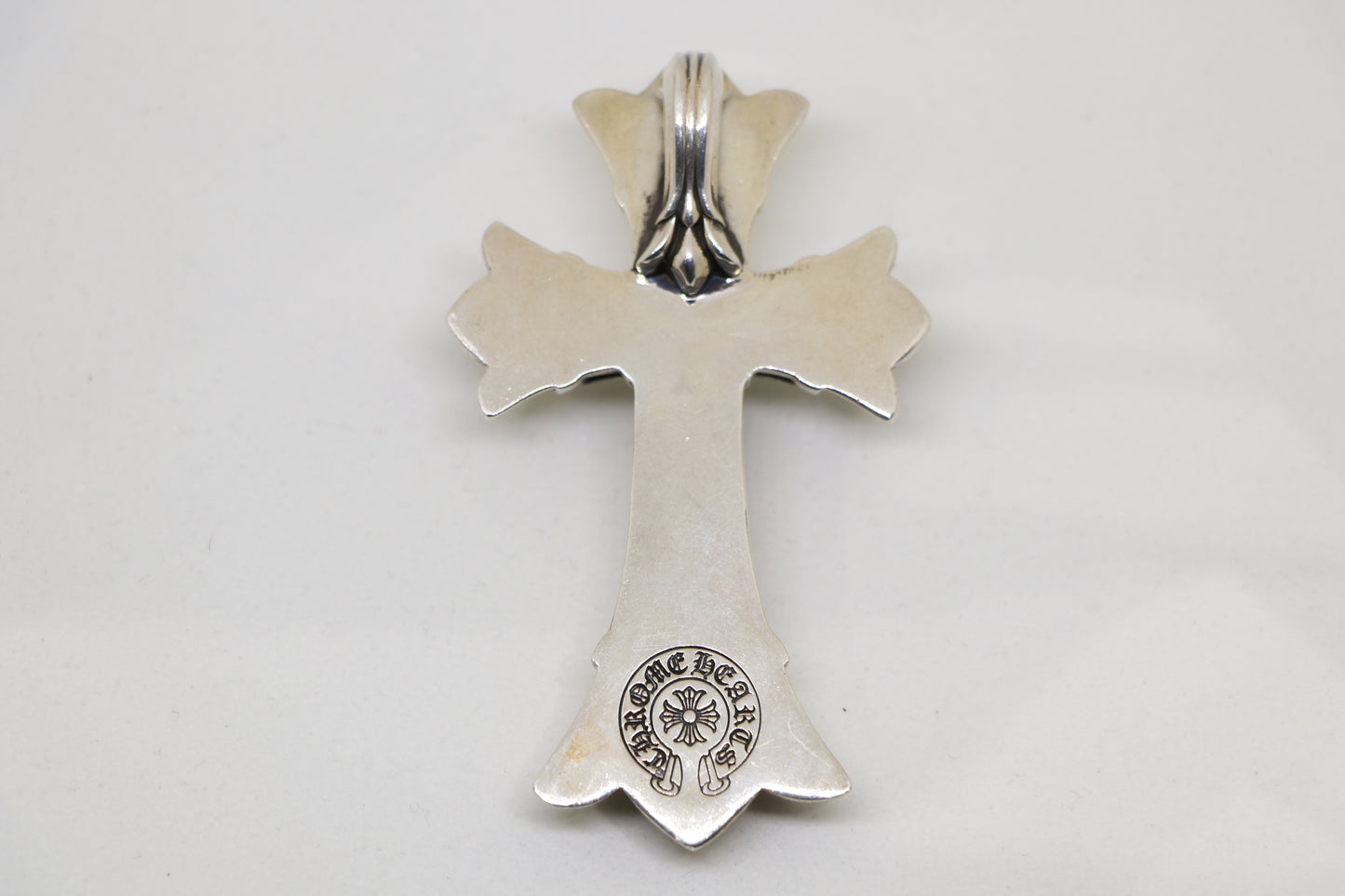 Chrome Hearts Large Double Cross Pendant Silver with Diamonds | AVNTGRDNY NYC