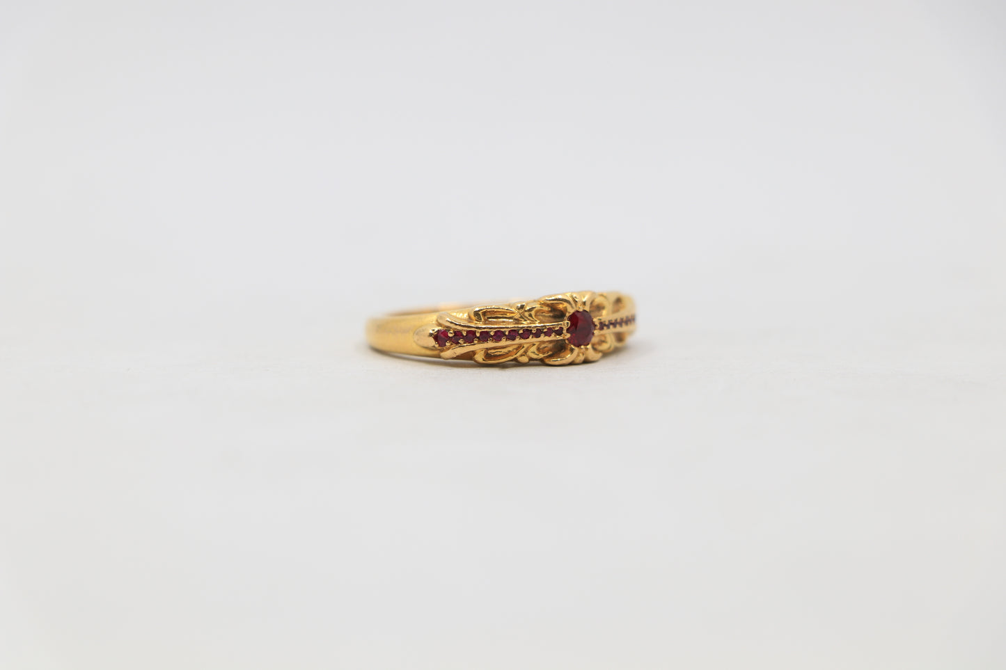 Chrome Hearts 22K Baby Floral Ring Pavé Rubies Size 7| AVNTGRDNY NYC