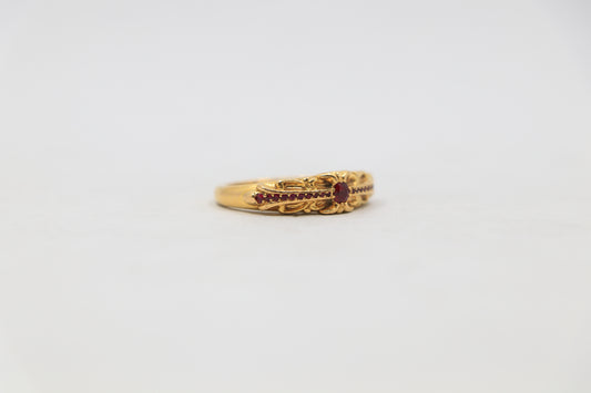 Chrome Hearts 22K Baby Floral Ring Pavé Rubies Size 7| AVNTGRDNY NYC