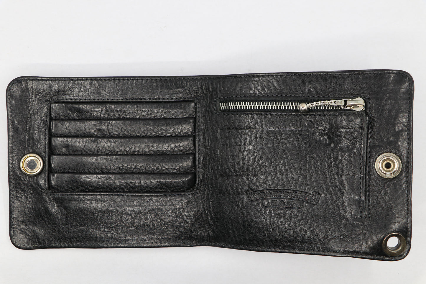 Chrome Hearts Cross Button Destroy Leather 1 Snap Wallet| AVNTGRDNY NYC