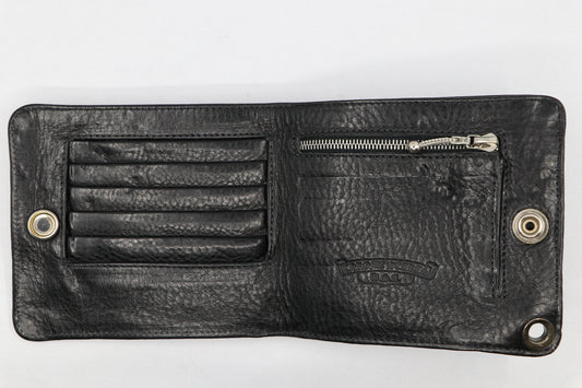 Chrome Hearts Cross Button Destroy Leather 1 Snap Wallet| AVNTGRDNY NYC
