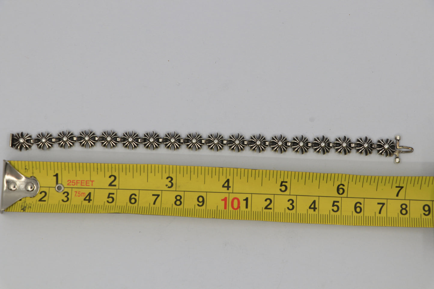 Chrome Hearts Silver Tiny Plus Bracelet 18 Links Pre-Owned | AVNTGRDNY NYC