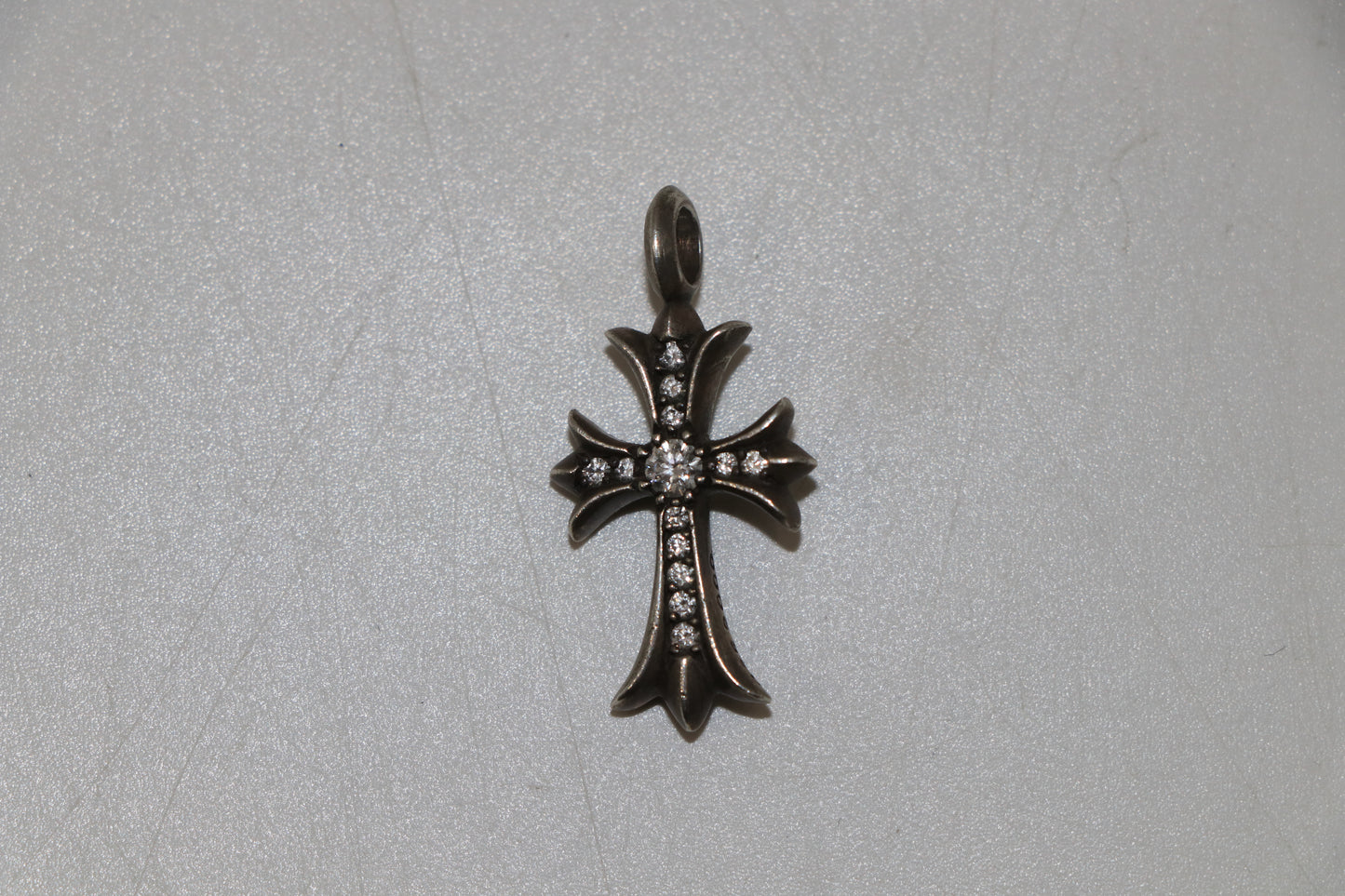 Chrome Hearts Silver Tiny Fat Diamond Pendant
