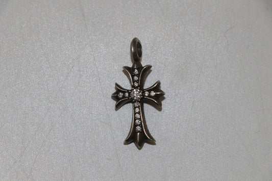 Chrome Hearts Silver Tiny Fat Diamond Pendant
