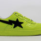 Bape Bapesta Yellow/Black Patent Leather Size 12