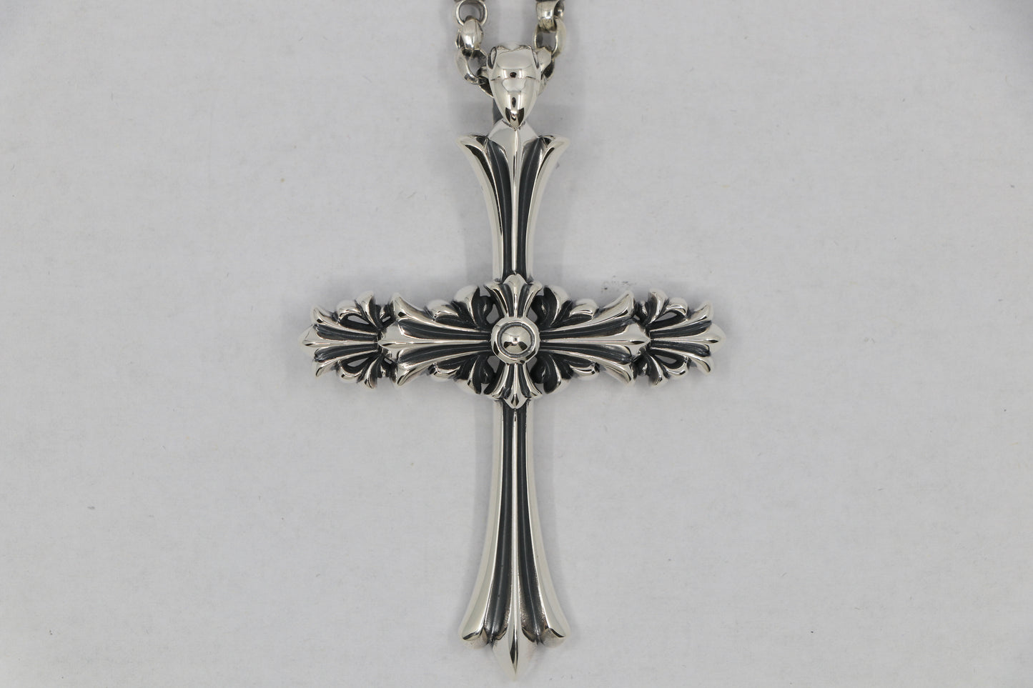 Lone Ones Chrome Cross Medium Sterling Silver Pendant New | AVNTGRDNY NYC