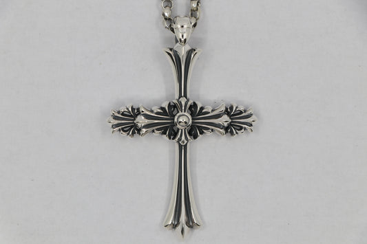 Lone Ones Chrome Cross Medium Sterling Silver Pendant New | AVNTGRDNY NYC