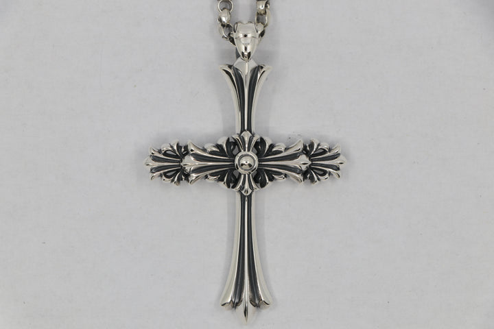 Lone Ones Chrome Cross Medium Sterling Silver Pendant New | AVNTGRDNY NYC