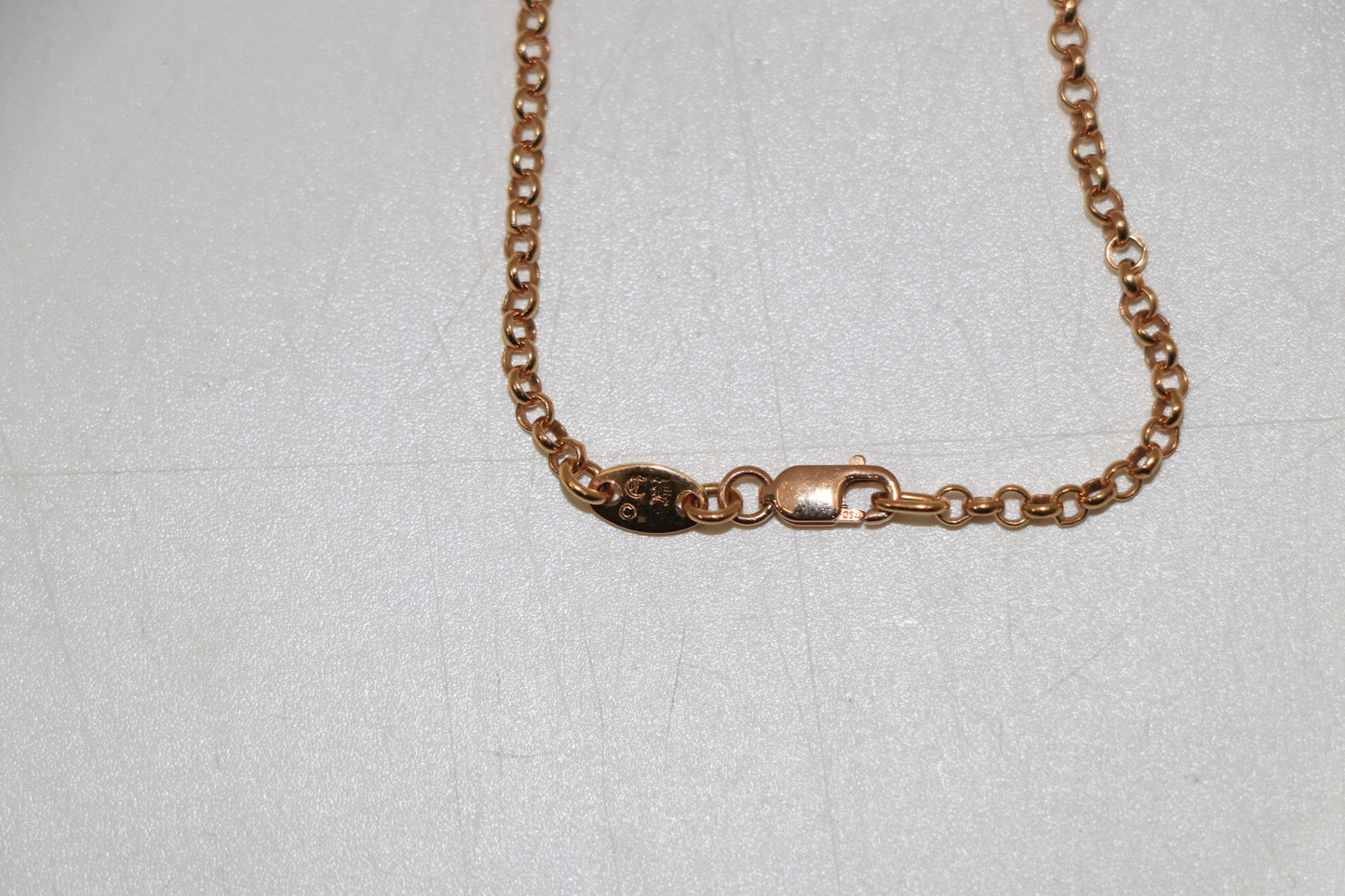 Chrome Hearts 22K Gold Safety Pin Necklace with Single Diamond on 18 Inch Roll Chain