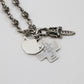 Chrome Hearts Cross Ball Chain with Multi Pendants Diamond Dagger, Cross, and Spade