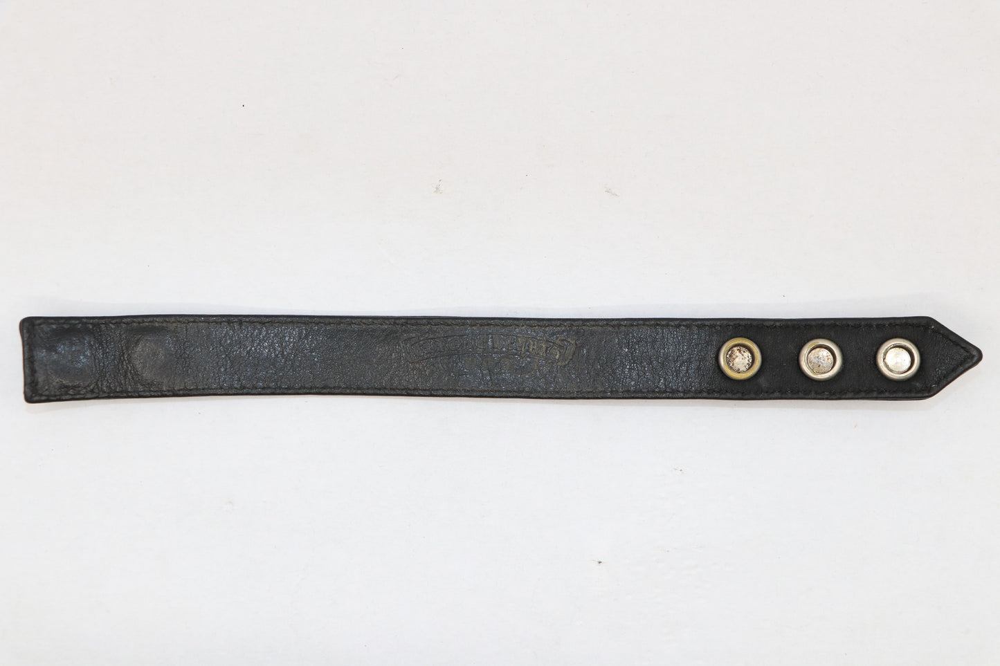 Chrome Hearts 3-Button 2-Snap Cross Ball Leather Bracelet Black | AVNTGRDNY NYC